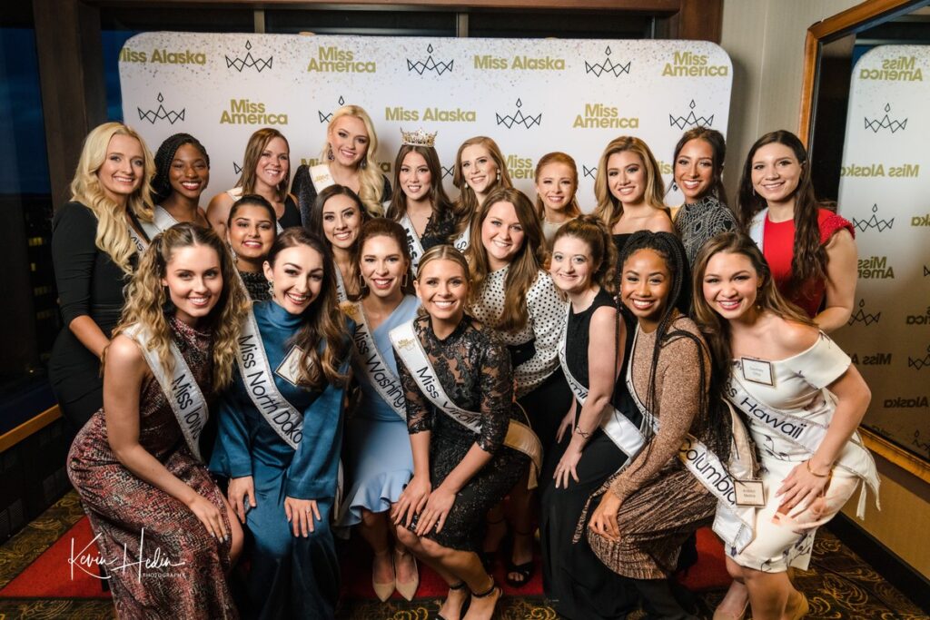 A group photo during a Miss America event.
